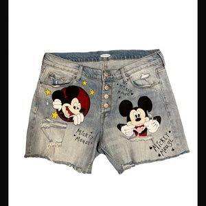 Hand painted Denim Shorts